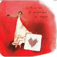 Carte Anne-Sophie Rutsaert - La vie en rose et quelquechose... de magique... - 14x14 cm